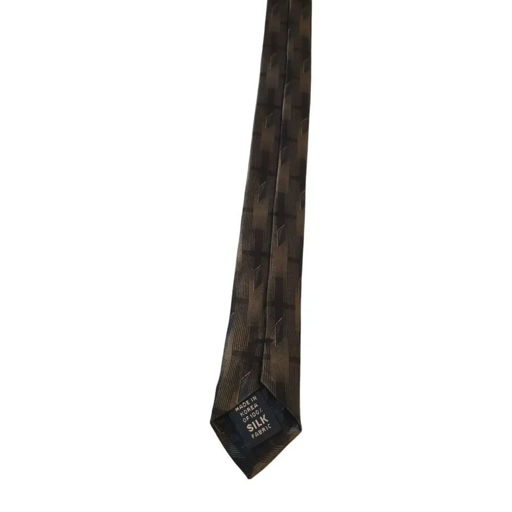 Bill Blass Neck Tie Mens‎ Designer Green Black Blue Geometric Business Casual